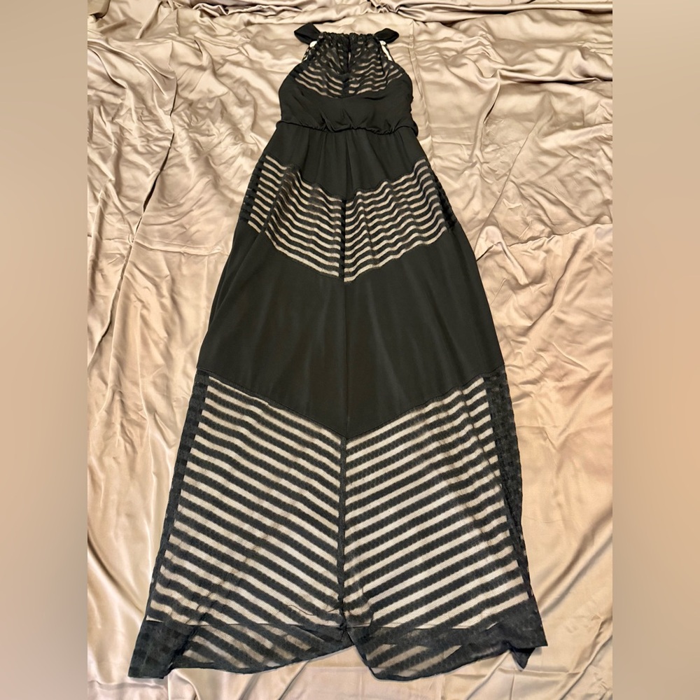 London Times Black Mesh Panel Maxi - Picture 3 of 5